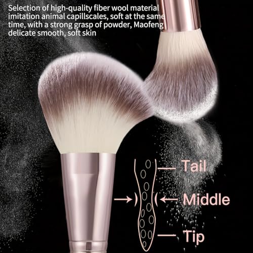 HGHDBT 44Pcs Brown Makeup Brushes Set Professional Makeup Kit Multifunctional Makeup Tool Set with Facial Makeup Accessories Foundation Makeup Brush Kit Eye and Face Make up Brushes Tools - Image 3