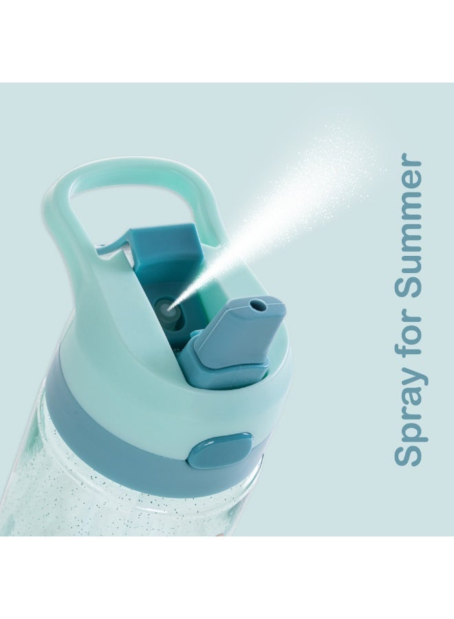 Eazy Kids -Flora Tritan Water Bottle W/ Spray 750ml - Gitter Green - Image 4