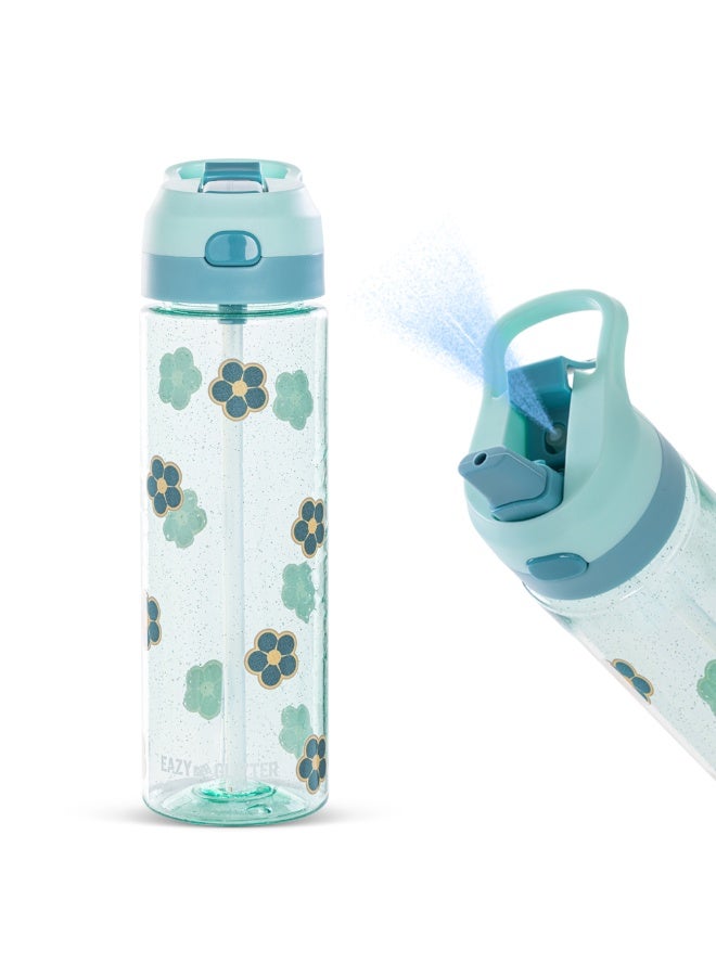 Eazy Kids -Flora Tritan Water Bottle W/ Spray 750ml - Gitter Green - Image 1