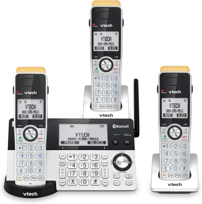 VTech IS8151-3 Super Long Range 3 Handset DECT 6.0 Cordless Phone with Answering Machine - Image 1