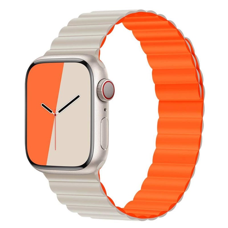 AD Orange Silicone Sport Strap Smartwatch Band Compatible with Apple Watch Ultra with Adjustable Fit Replacement Strap for Daily Wear - Image 1