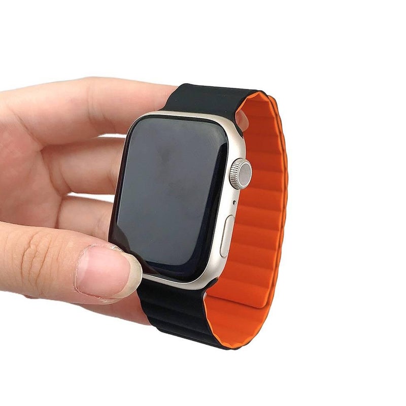 AD Orange Silicone Sport Strap Smartwatch Band Compatible with Apple Watch Ultra with Adjustable Fit Replacement Strap for Daily Wear - Image 5