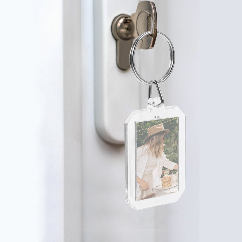 20 pcs Clear Keyring Blank Photo Picture Frame Keychain DIY Keyring Supply - Image 3