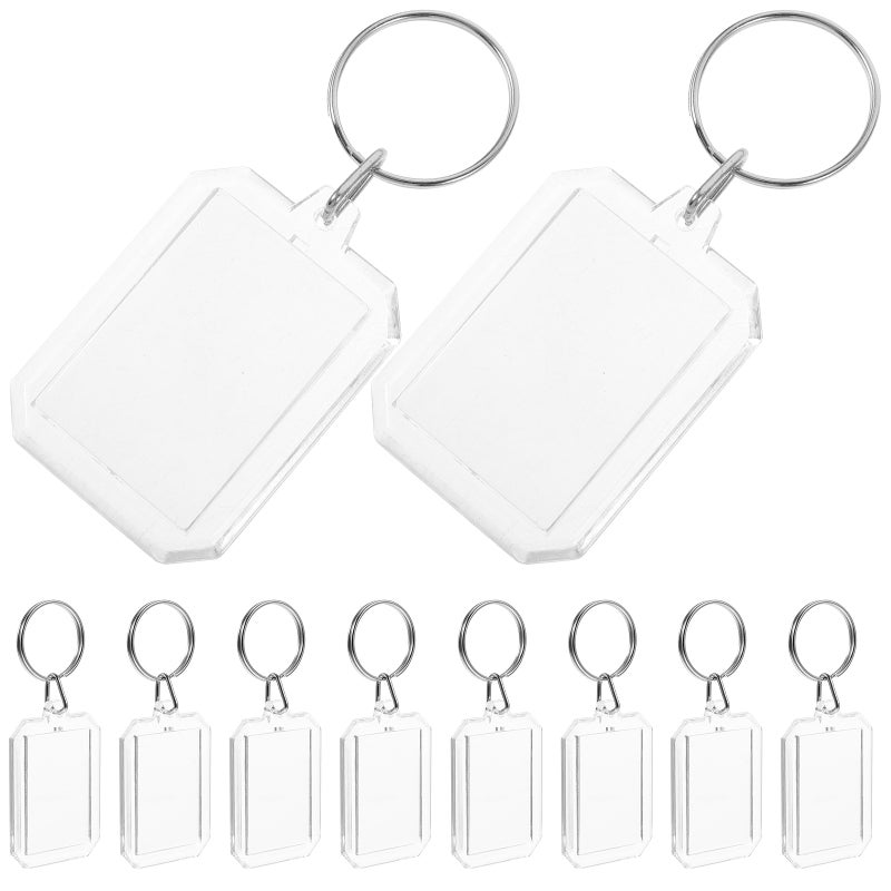 20 pcs Clear Keyring Blank Photo Picture Frame Keychain DIY Keyring Supply - Image 5