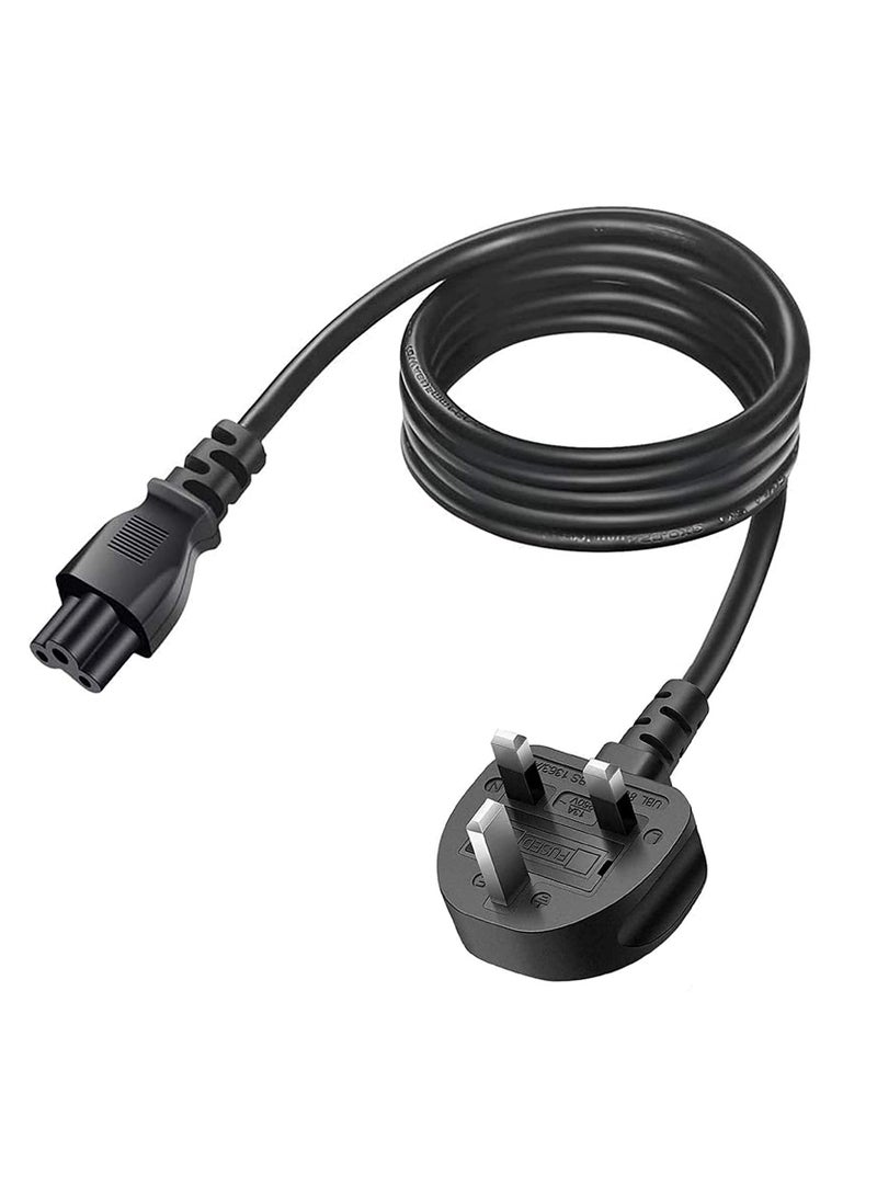 كبل طاقة الكمبيوتر المحمول - قابس المملكة المتحدة إلى سلك طاقة الكمبيوتر المحمول C5 3 دبوس - Image 4