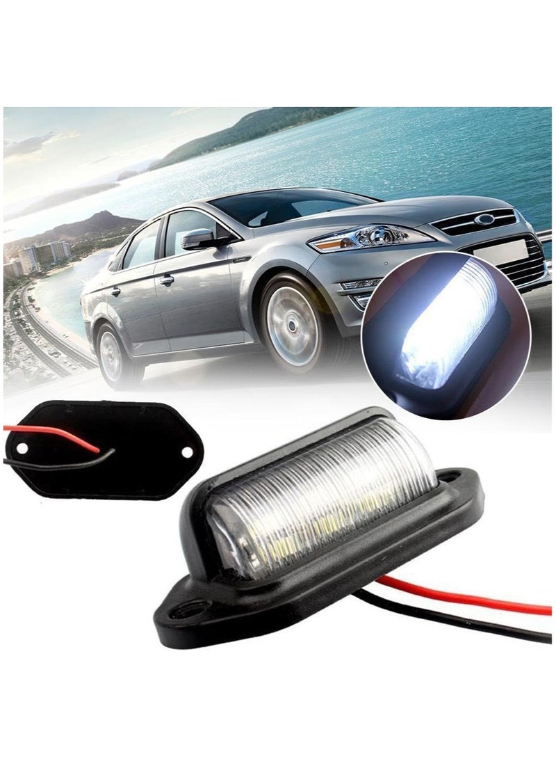 بيعتكلها 6 مصابيح LED بيضاء لرقم ترخيص السيارة، ضوء عالمي لشاحنة RV مقطورة، لوحة ترخيص بيضاء، مصابيح إضاءة مقاومة للماء (عبوة من 1) - Image 2