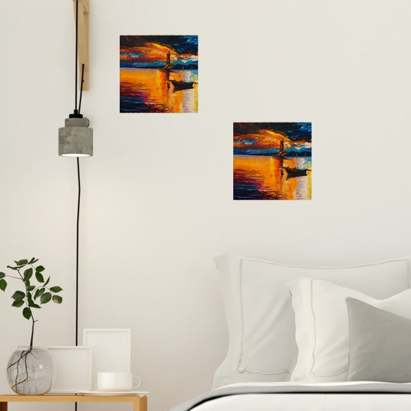 5pcs Unfinished Wood Panel Boards DIY Photo Frames Clay Photo Holders - Image 2