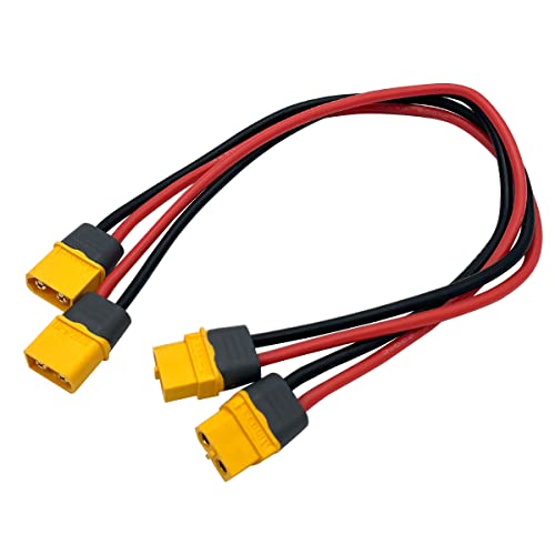 FLY RC 3PCS XT60H Plug Extension Cable XT60H Plug Male Connector to XT60H Plug Female Connector Wire Adapter with 11.8inch 14awg Silicone Wire - Image 3