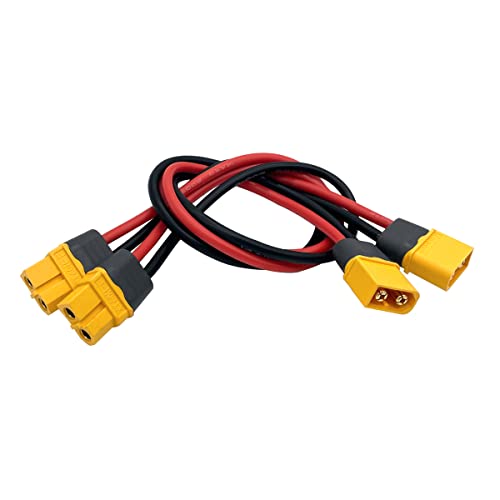 FLY RC 3PCS XT60H Plug Extension Cable XT60H Plug Male Connector to XT60H Plug Female Connector Wire Adapter with 11.8inch 14awg Silicone Wire - Image 2