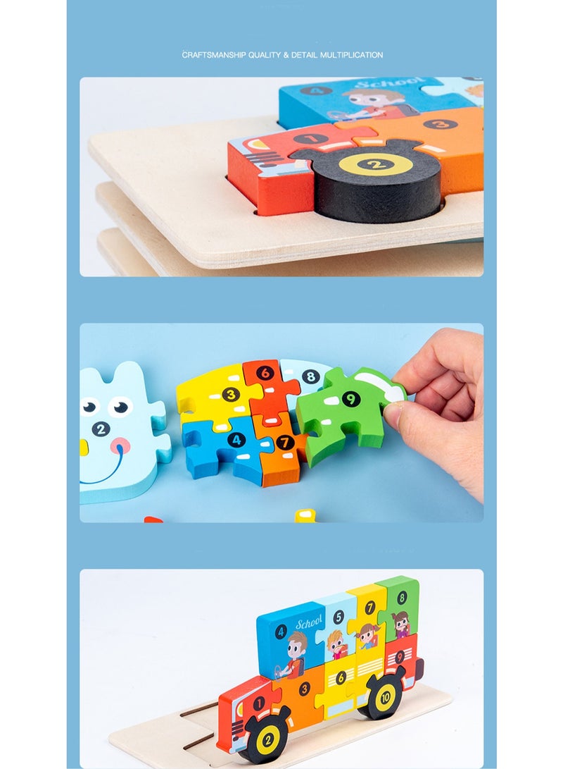 Children's Wooden Airplane Puzzle, Educational Learning Toy (Size 20.5*10.6*1.5CM) - Image 3