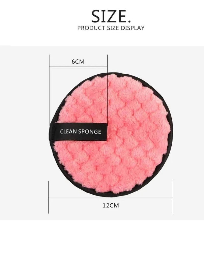 وسادات لإزالة المكياج، 3 قطع منتفخة لتنظيف الوجه قابلة لإعادة الاستخدام وقابلة للغسل، وسادات إزالة ناعمة من الألياف الدقيقة على الوجهين خالية من المواد الكيميائية - فو - Image 3