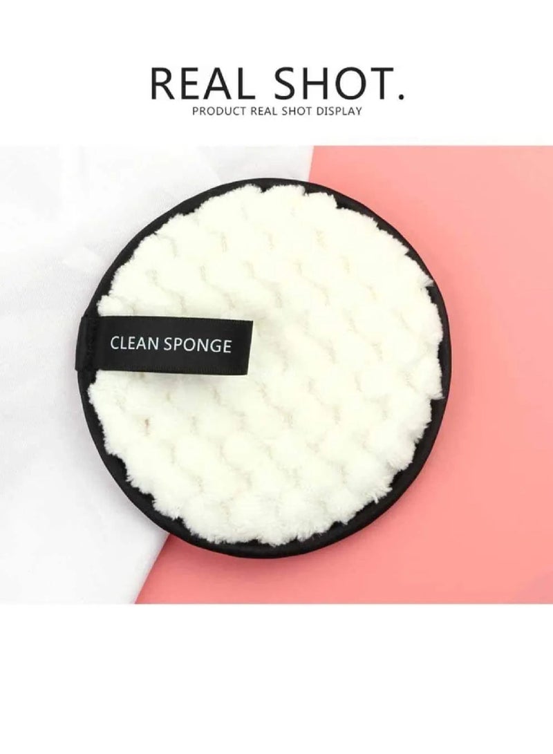 وسادات لإزالة المكياج، 3 قطع منتفخة لتنظيف الوجه قابلة لإعادة الاستخدام وقابلة للغسل، وسادات إزالة ناعمة من الألياف الدقيقة على الوجهين خالية من المواد الكيميائية - فو - Image 4
