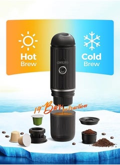 i cafilas Portable Coffee Maker,Portable Espresso Coffee Machine 19Bar Car Coffee Machine With Battery Fit For Capsule &Ground Coffee For Car,Travel,Office,Camping,Black  - Image 5