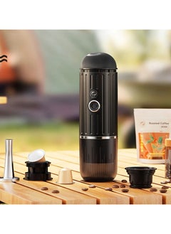 i cafilas Portable Coffee Maker,Portable Espresso Coffee Machine 19Bar Car Coffee Machine With Battery Fit For Capsule &Ground Coffee For Car,Travel,Office,Camping,Black  - Image 2