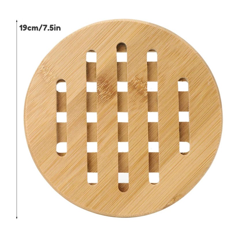 Sevia Bamboo Potholders Set Trivets, Home Kitchen Hot Pads Trivet, Heat Resistant Pads Placemat Teapot Trivet for Home Kitchen Office or Tea Restaurant - Image 2