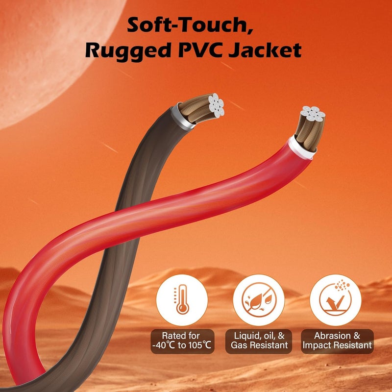 Adoreen 4 Gauge AWG Power/Ground Wire Cable 35 Ft Black+35 Ft Red, High Power Shielded CCA Soft Automotive Welding Battery Wiring Kit,for Car Audio Amp Speaker RV Trailer Marine Solar+ Lugs&Heat Shrink Tubes - Image 4