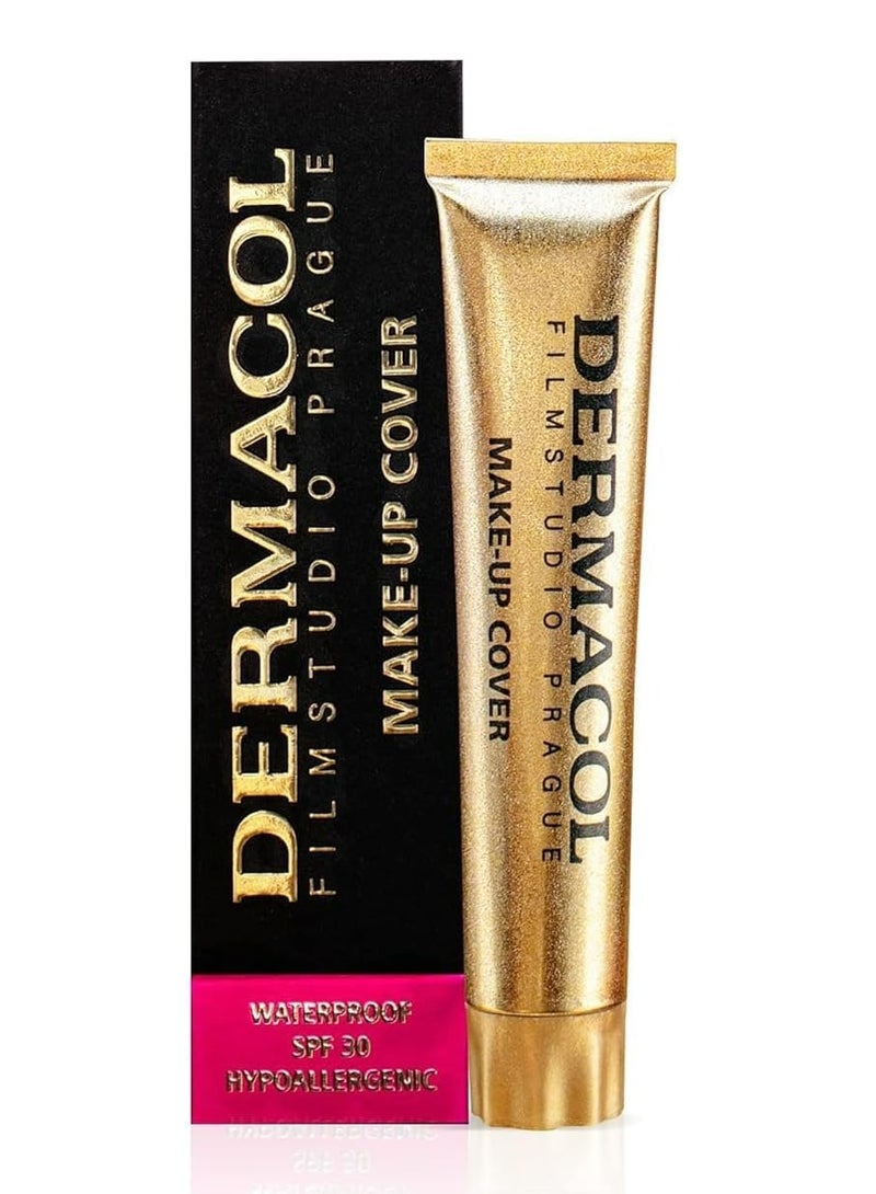 Dermacol Make Up Cover Full Coverage Foundation 30g Shade 210 – Waterproof Long-Lasting Makeup Cream SPF30, Lightweight & Hypoallergenic, Conceals Tattoos, Acne, Scars, Spots & Dark Circles - Image 2