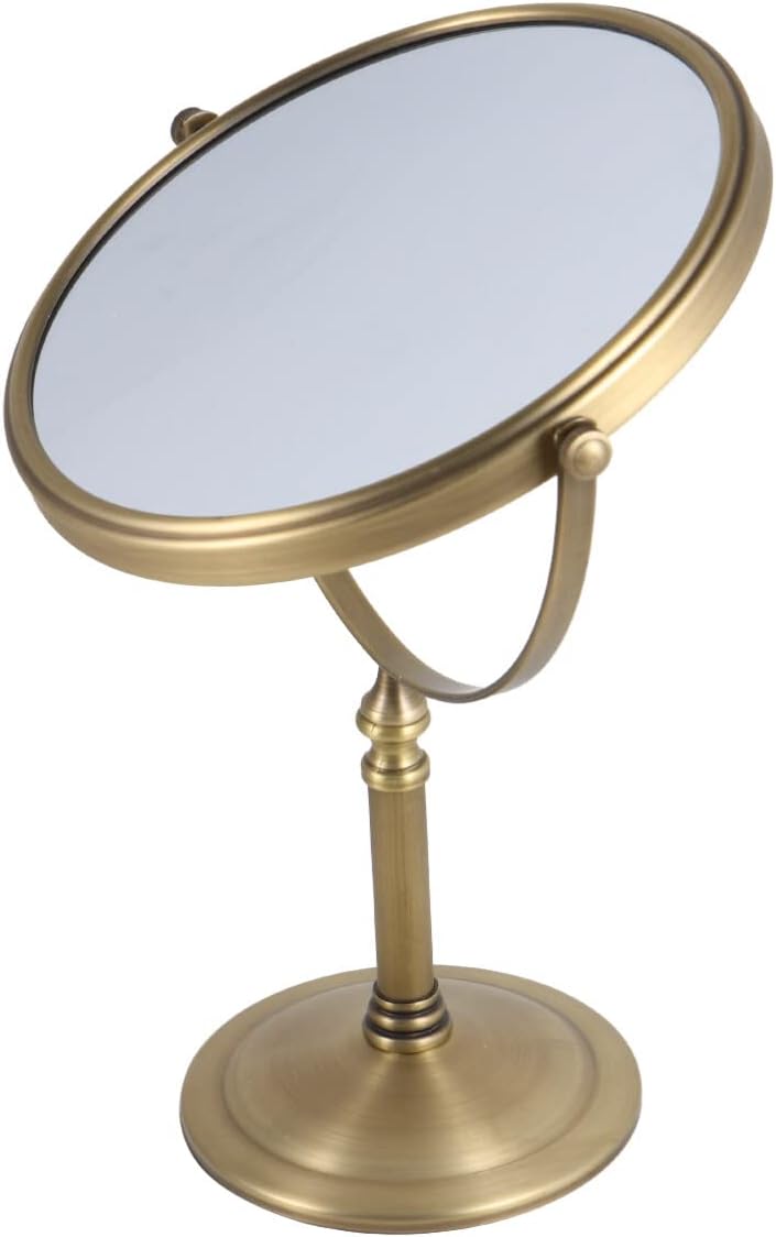 Cosmetic Mirror, Tabletop Vanity Mirror Round Makeup Mirror Magnifying Mirror (8inch, 7X Magnifying, Antique) - Image 1