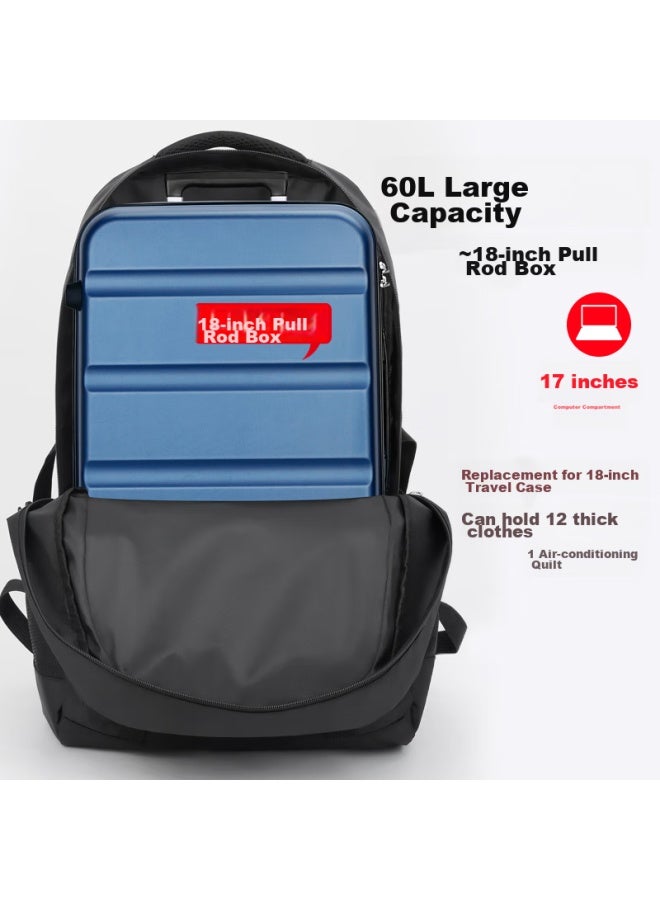 Pull Back Warrior Backpack For Men, Large Capacity, Outdoor Hiking Bag, Fashionable Travel Bag, Business Short-trip Luggage Bag, School Bag - Image 4