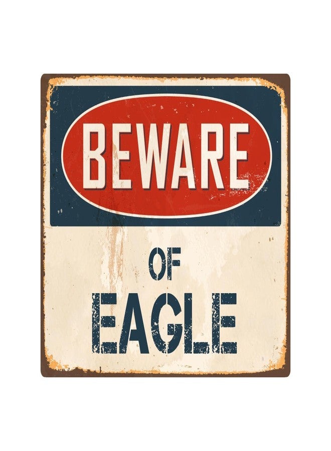 ستيكر بايرت ملصق قراصنة: احذر النسر، لوحة معدنية عتيقة من الألومنيوم مقاس 8 × 12 بوصة، VS151