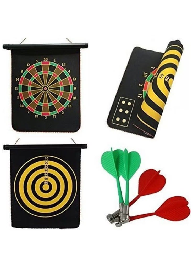 لعبة تصويب السهام المغناطيسية محمولة وقابلة للطي مزدوجة الوجه مع 4 سهام غير مدببة - Image 3
