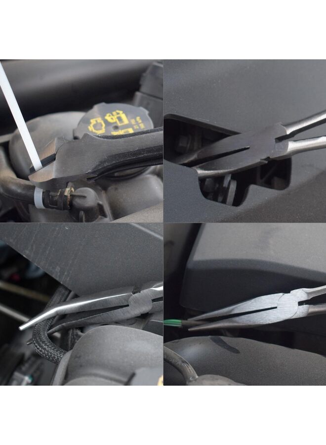 Extra Long Needle Nose Pliers Set, 11 Long Reach Straight Pliers,45/90 Degree Bent Nose Pliers,Diagonal Pliers and O-shape Tip Craft Repairing Tool (Size : 4PCS) - Image 4