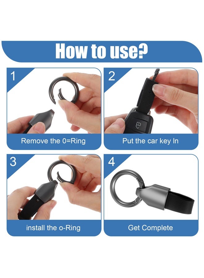 Zinc Alloy Leather Keychain Car Key Fob Holder Accessory - Image 3