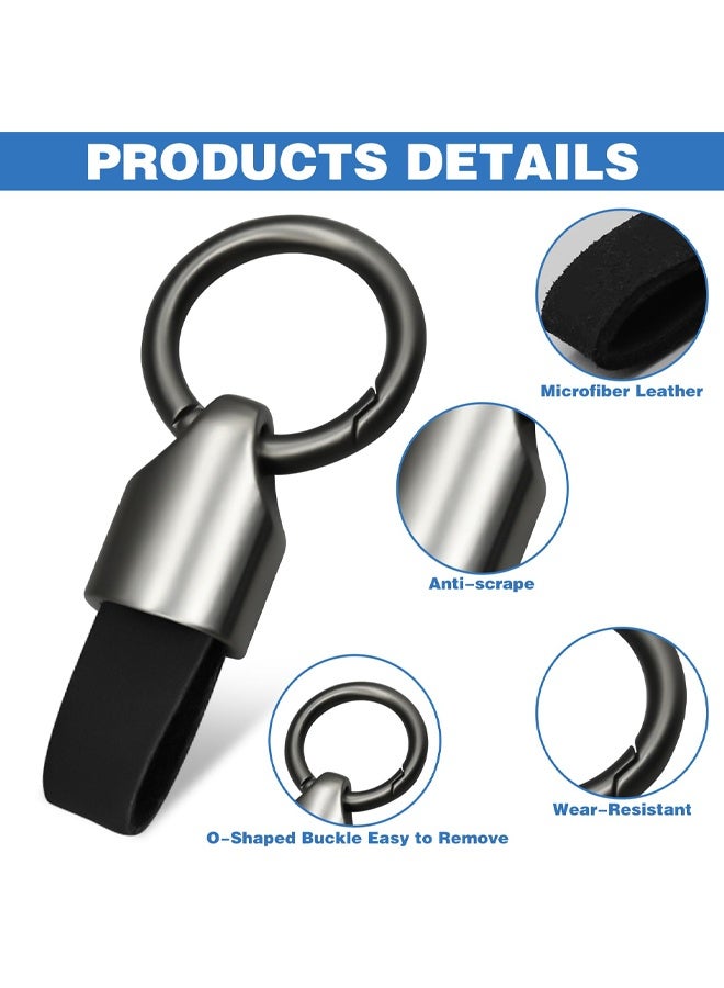 Zinc Alloy Leather Keychain Car Key Fob Holder Accessory - Image 2