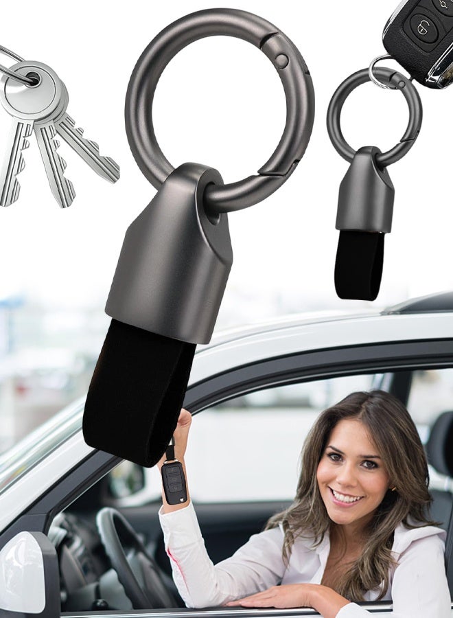 Zinc Alloy Leather Keychain Car Key Fob Holder Accessory - Image 1