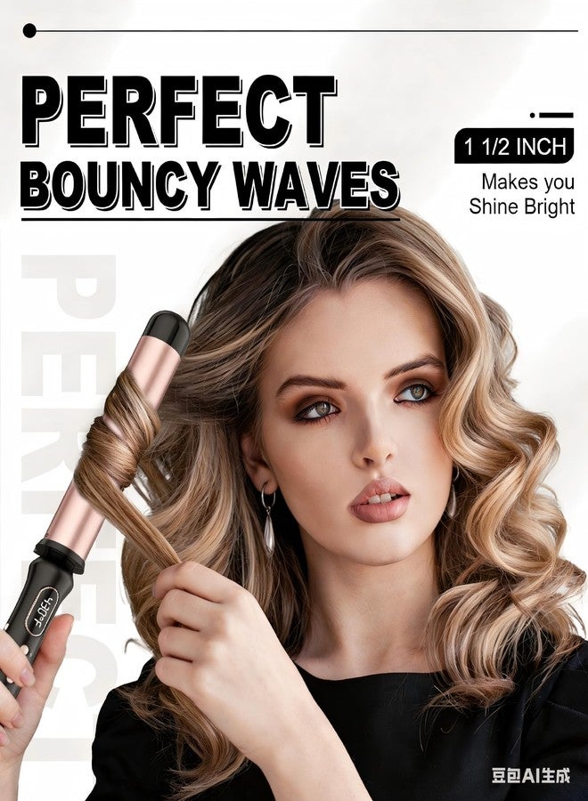 WEEYUM Curling Wand 1 1/2 Inch,Big Wand Curling Iron 1.5 inch Professional for Beach Wave,Clamp Free Curling Wand for Quick Styling. - Image 3
