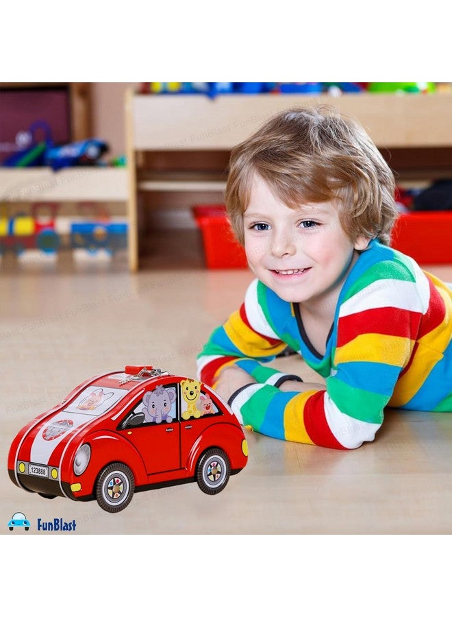 FunBlast Piggy Bank - Car Shaped Coin Box With Moving Wheel For Kids, Piggy Bank For Kids, Coin Box For Kids, Money Bank For Kids (Red), Modern - Image 5
