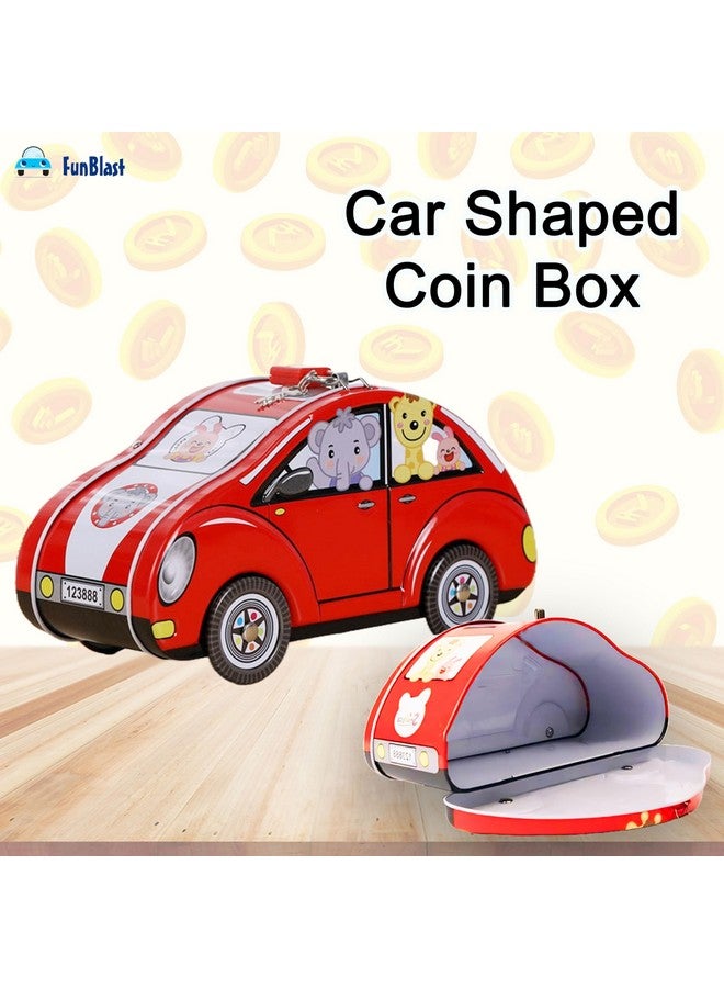 FunBlast Piggy Bank - Car Shaped Coin Box With Moving Wheel For Kids, Piggy Bank For Kids, Coin Box For Kids, Money Bank For Kids (Red), Modern - Image 4