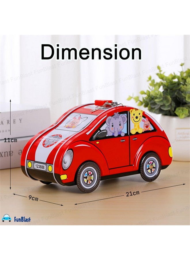 FunBlast Piggy Bank - Car Shaped Coin Box With Moving Wheel For Kids, Piggy Bank For Kids, Coin Box For Kids, Money Bank For Kids (Red), Modern - Image 2