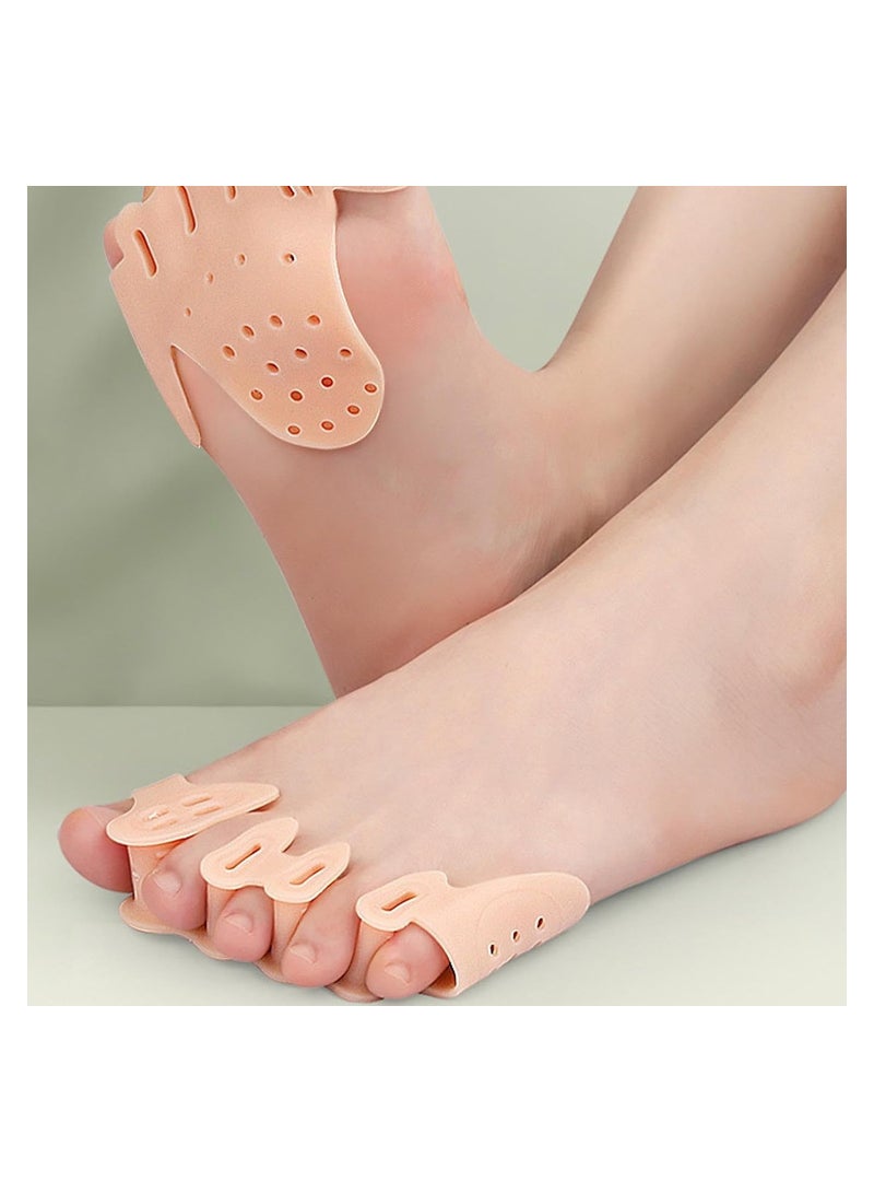 KASTWAVE 2 Pairs Toe Splitter, 5-hole Toe Stretcher, Soft Gel Toe Spacers to Correct Toes, Toe Corrector, Bunion Corrector for Women Men Toe Straightener Toe Stretcher Big Toe Separators - Image 3