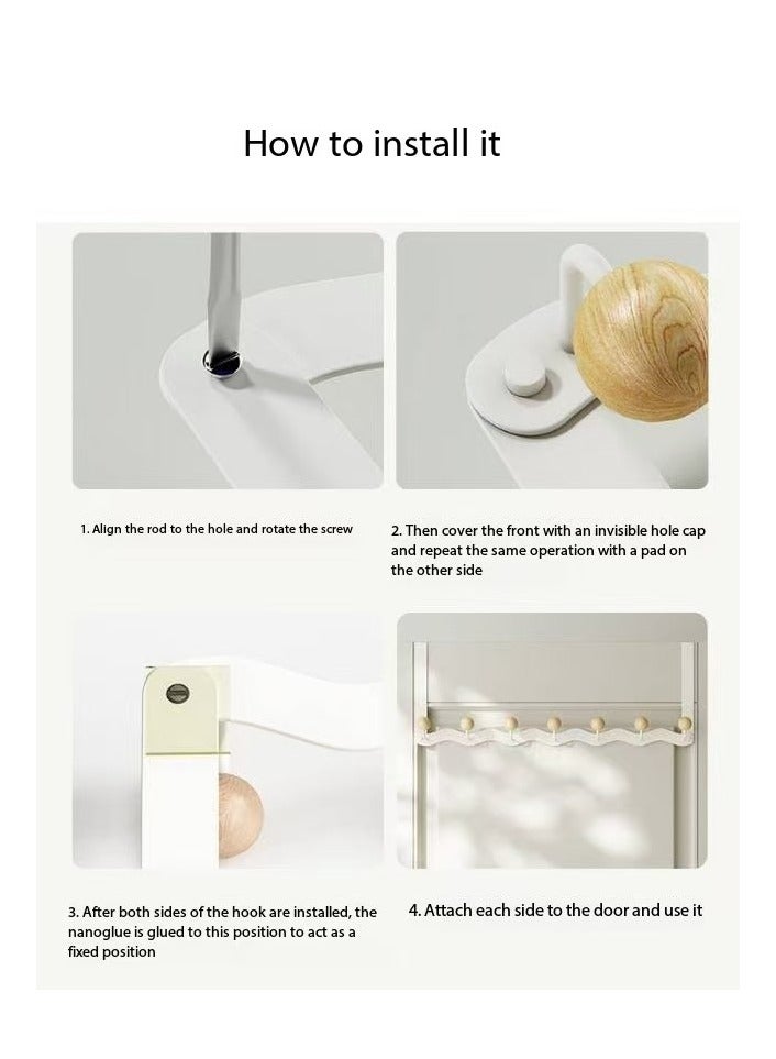 DELGREEN Over The Door Hook Hanger 6 Hooks Towel Rack Silent Super Load-bearing Over Door Hanger Towel Hook for Hanging Coat Towel Bag Robe 60*22cm - Image 4