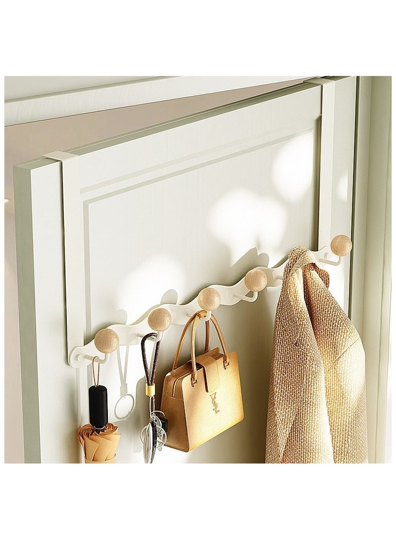 DELGREEN Over The Door Hook Hanger 6 Hooks Towel Rack Silent Super Load-bearing Over Door Hanger Towel Hook for Hanging Coat Towel Bag Robe 60*22cm - Image 3