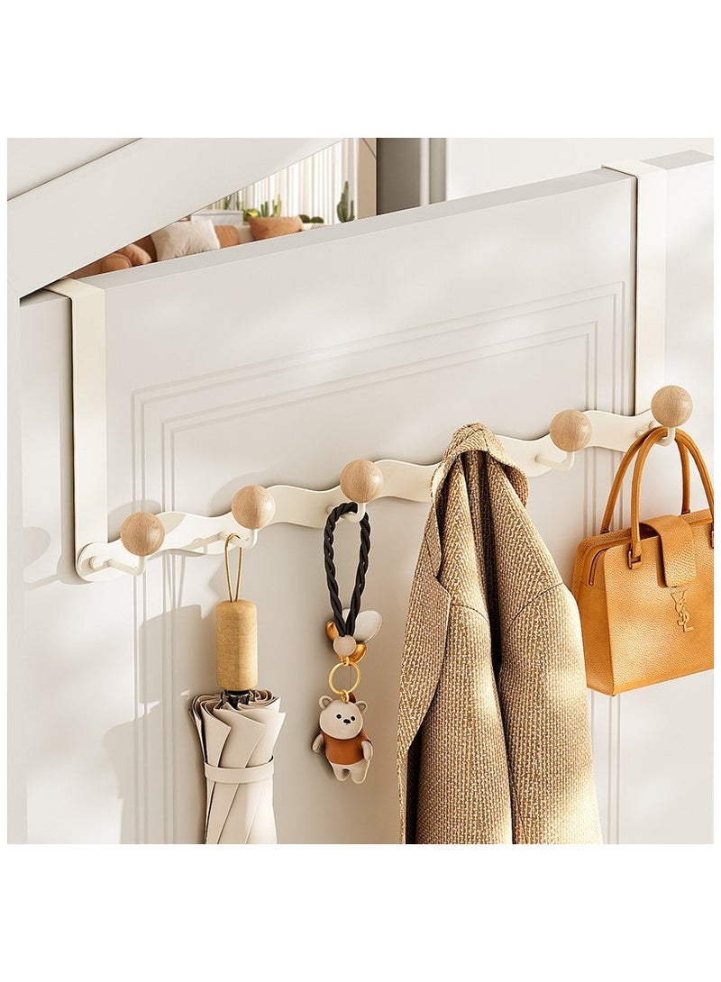 DELGREEN Over The Door Hook Hanger 6 Hooks Towel Rack Silent Super Load-bearing Over Door Hanger Towel Hook for Hanging Coat Towel Bag Robe 60*22cm - Image 2