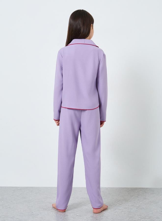 تايك تو طقم بيجاما منسق من قميص مطرز بكرز - Image 4