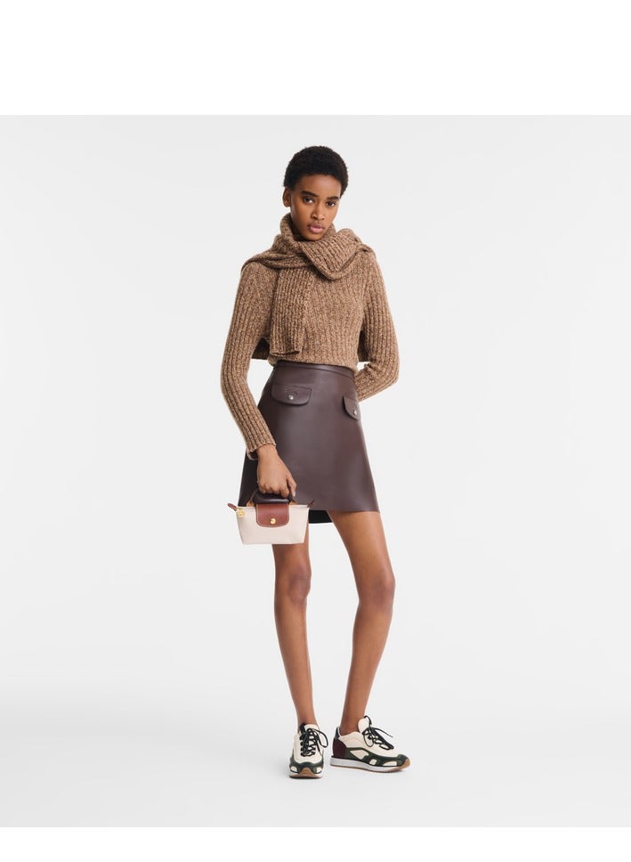 لونغ حقيبة يد نسائية صغيرة من لونغشامب، حقائب كروس بودي، حقيبة كتف بحزام كتف مع مشبك، لون أبيض ورقي، طراز كلاسيكي - Image 2