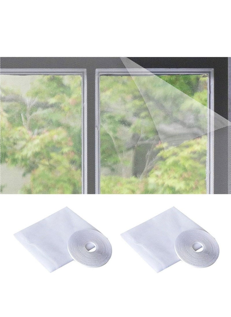 RATSAW - 2 Pack 1.5m 1.3m Fly Screen Nets Insect Bug Fly Mosquito Window Mesh Screen with 2 Rolls Tapes DIY Mosquito Net for Window Kitchen Window Net Mesh Screen Mosquito Mesh Curtain Protector - Image 1
