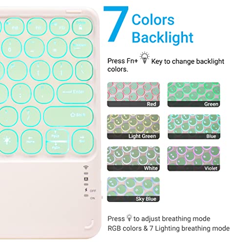 Concept Kart Universal Wireless Bluetooth Keyboard with Touchpad and RGB Backlit Compatible with iPad Tablet, Android, Windows, Mac, Laptop | Silent Keys| Ultra-Slim Multi-Device Keyboard (Green) - Image 2