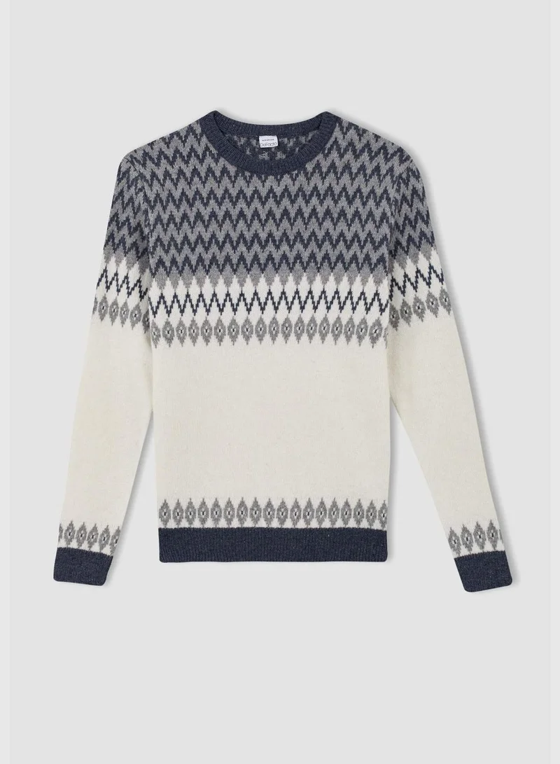 DeFacto Man Regular Fit Crew Neck Tricot Pullover