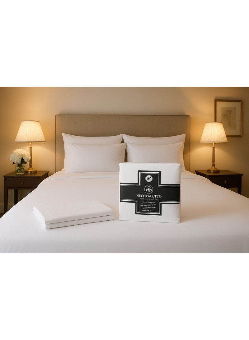 نيوفالييتو طقم سرير فاخر مقاس 137x190 100% من القطن الطبيعي طويل التيلة 300TC، ملاءة مثبتة قطعة واحدة، ملاءة مسطحة واحدة، قطعتان من أغطية الوسائد، تهوية ناعمة وأفضل - Image 2