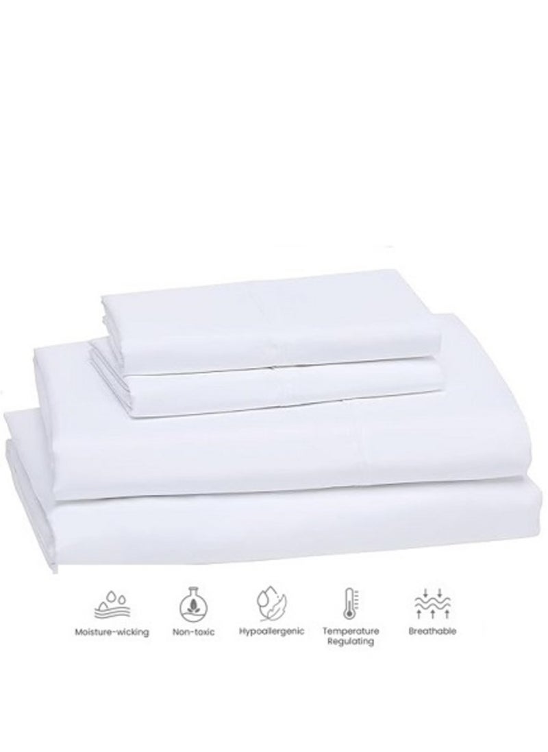 Luxury 137x190 US Double Full 100% Natural Long Staple Cotton 300TC Bedding Set, 1pc Fitted Sheet, 1pc Flat Sheet, 2pcs Pillowcases, Soft and Better Breathing - pzsku/Z651AEEC0D29BE1170CFDZ/45/_/1711117484/6f712873-e7a5-4e07-b8ce-4a20449d5b66