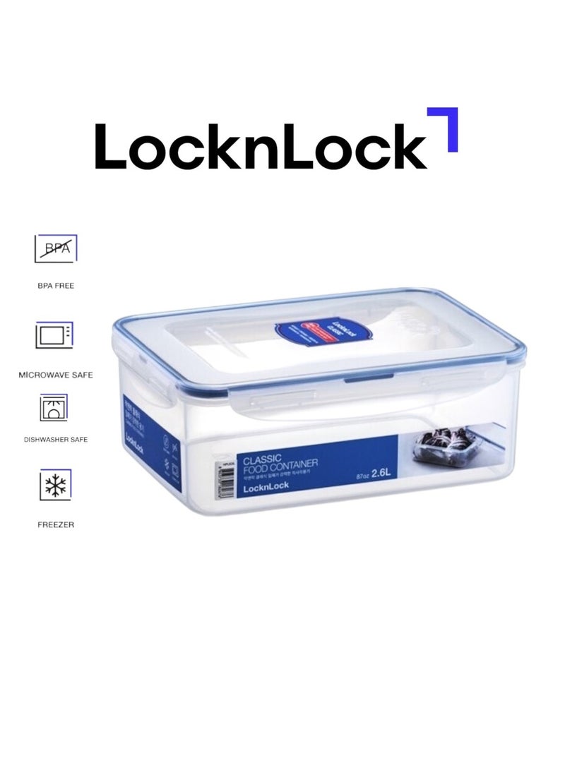 لوك اند لوك لوك لوك 2.6 لتر مستطيل محكم الغلق لتخزين الطعام مع فاصل - خالٍ من مادة BPA، آمن للاستخدام في الميكروويف والفريزر وغسالة الأطباق - Image 1