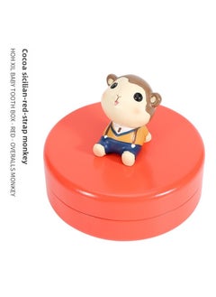 Deciduous Teeth Commemorative Box Baby Teeth Replacement Preservation Wooden Box Teeth Drop Collection Commemorative Gift Toy Wholesale-Color:Red Strap-Monkey
