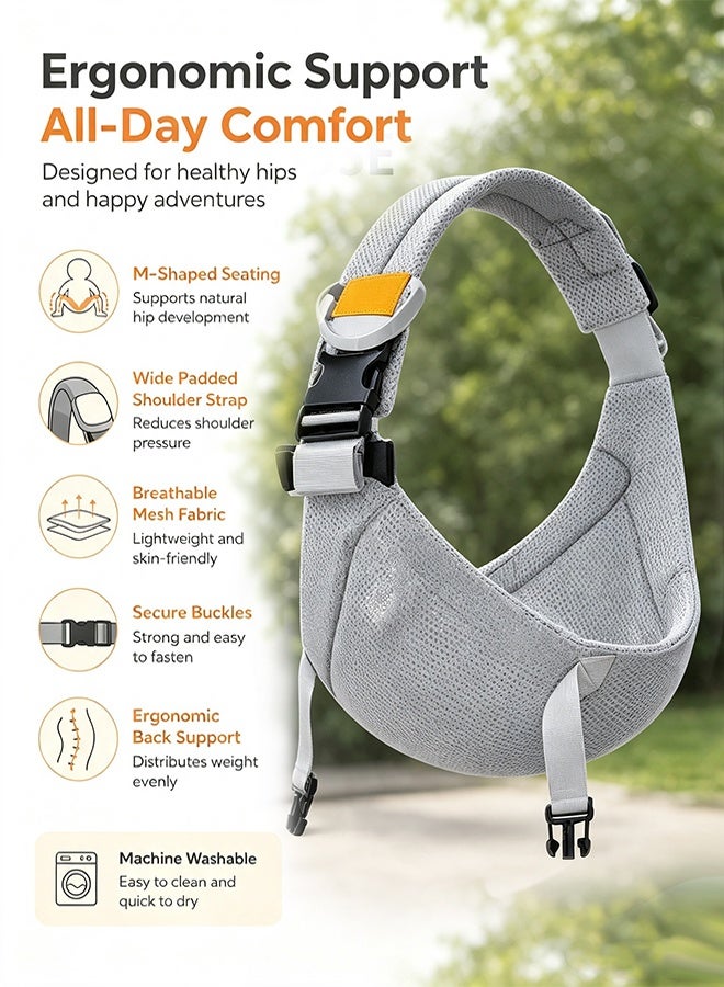 GD Baby Adjustable Sling, Comfortable Portable Breathable Carrier Wrap, Mesh Fabric Wrap Baby Carrier for Newborn up to 0-3 years old - Image 5