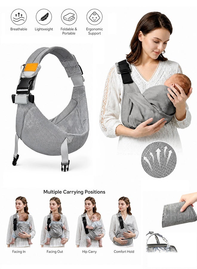 GD Baby Adjustable Sling, Comfortable Portable Breathable Carrier Wrap, Mesh Fabric Wrap Baby Carrier for Newborn up to 0-3 years old - Image 1