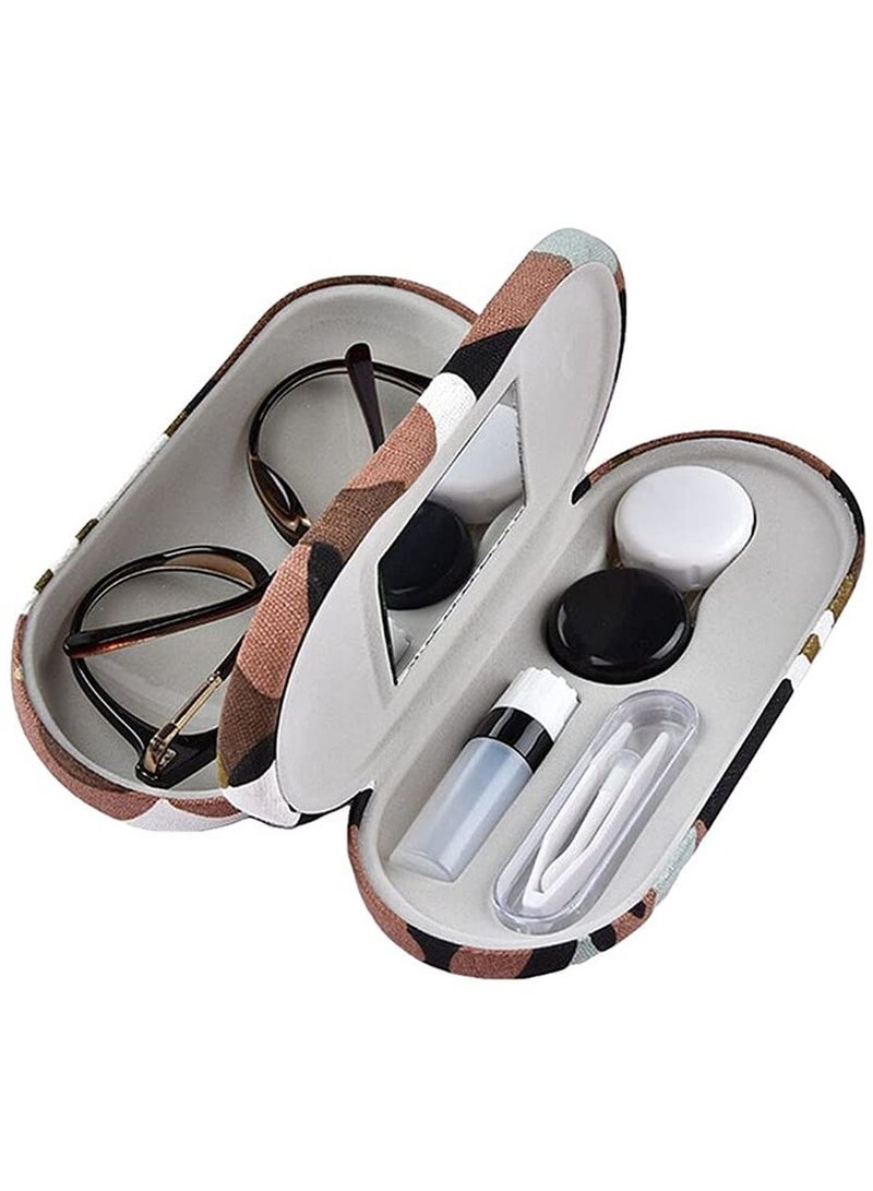 KASTWAVE Contact Lens Case with Mirror Tweezers Remover Double Sided Eyeglass Case 2 in 1 Double Eyeglass Case  - Image 1