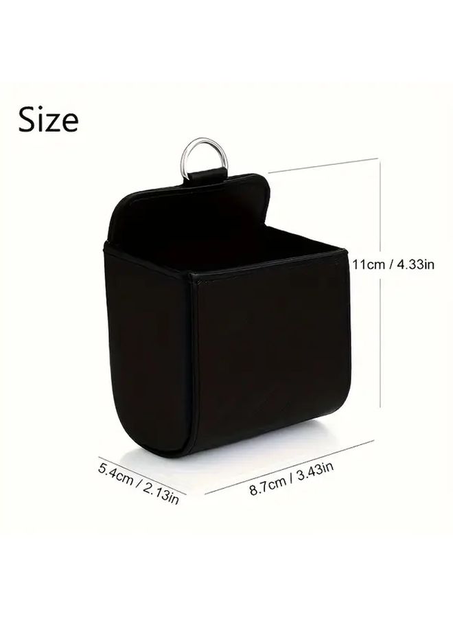 Coffee Leather Car Storage Bag Organizer Ventilated Box For Mobile Phone Accessories - Image 2
